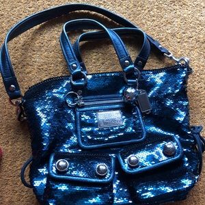 *RARE* Coach Poppy Sequin LE Spotlight in Blue